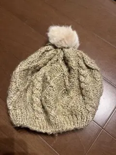 ozoc ケーブル編みニット帽 ベージュ