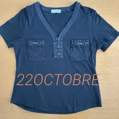 22 OCTOBRE 半袖カットソー ブラック