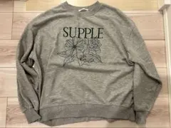 レトロガール 花柄 ロゴスウェット グレー フリーサイズ