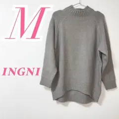 INGNI モックネックニット グレー Mサイズ ラグランスリーブ　シンプル