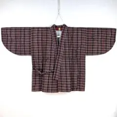 【美品】水屋着 上っ張り 身丈68 裄61 羽織 作務衣 和装 ウール 紬
