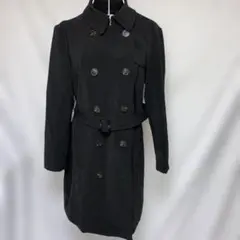 H&M トレンチコート ブラック ベルト付き M〜L相当 レディース 通勤