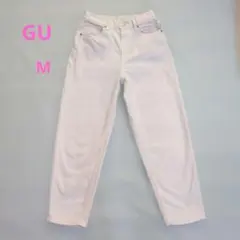 GU　ハイウエストストレートジーンズ　ホワイト　M