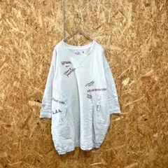 CUBESUGAR トレーナー 七分袖 プリント カジュアル 綿100%