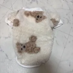 クマ模様のフリース犬服 小型犬用