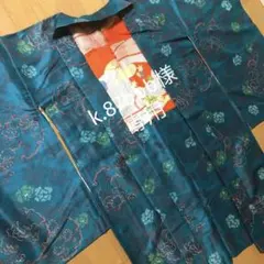 ご専用です❤️アンティーク長羽織　ターコイズにコーラルな牡丹や和の花々