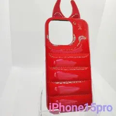 iPhone　15pro　ケース　ダウンジャケット レッド デビル風 数量限定
