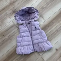 ☆BeBe うす紫フリル付きダウンベスト 120☆