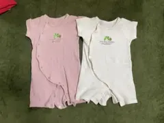 はらぺこあおむし 半袖 前あき ロンパース 双子