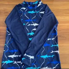ネイビー サメ柄 ラッシュガード 12サイズ