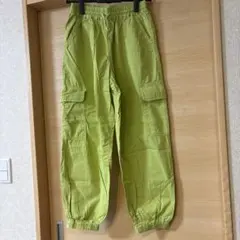 GU カーゴパンツ ゴムウエスト L ジュニア用　ライムグリーン