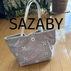SAZABY 舟形トートバッグ ラベンダー×白 小さめのサムネイル