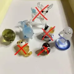 ガラス細工　置物　イルカ　猫　ラッコ　バンビー　豚　フクロウ　あざらし