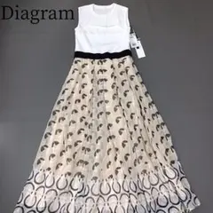 【ダイアグラム】24SS　新品未使用タグ付き マリンニットワンピース　フレア　S