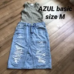 AZUL  スリム　タイト　ダメージデニムスカート