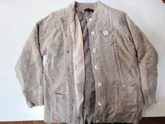 裏起毛 花柄刺繍 長袖カーディガン