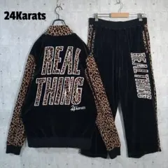 24karats★ベロア セットアップ レオパード ロゴ刺繍 EXILE 訳ありのサムネイル