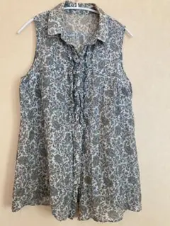 fre.s cute シルク混　チュニック ノースリーブシャツ フレスキュート