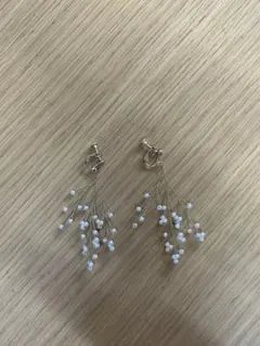 結婚式1回使用 美品 パール風 イヤリング ゴールド 揺れる フォーマル