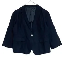 UNIQLO ユニクロ　リネン混 テーラードジャケット　七分袖　ネイビー　L