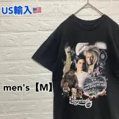 ●T552【US輸入】 ラビリンス Tシャツ ブラック系 men's【M相当】