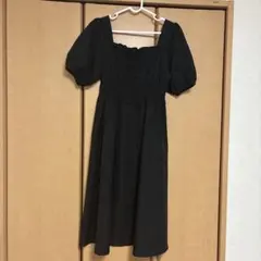 DAZY パフスリーブ スクエアネック ワンピース ブラック S