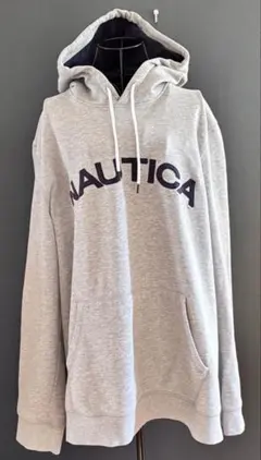 NAUTICA グレー フード付きパーカー　サイズ ＸＬ