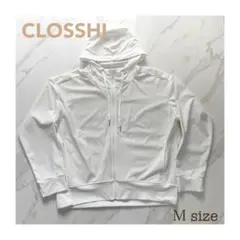CLOSSHI ジップアップパーカー ホワイト Mサイズ