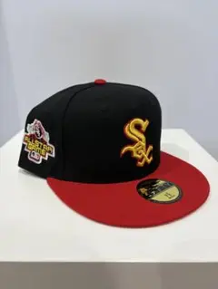 New Era 59FIFTY 7 5/8 WhiteSox カスタム　黒/赤