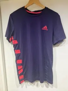 adidas 紫 赤 スリムフィット Tシャツ