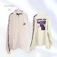 버킷 저지 탑 화이트 ✖️ 퍼플 라인 로고 캐주얼 러닝