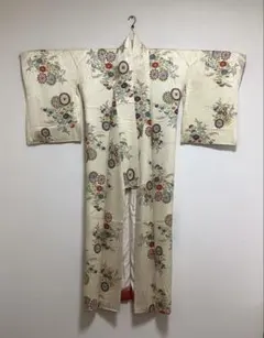 花柄御所車アイボリー 小紋