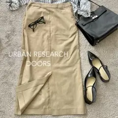 アーバンリサーチ　ドアーズ　ロングタイトスカート 前スリット　綿　ポリウレタン