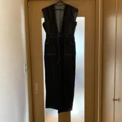 オーバーオール ダークデニム ノースリーブ M