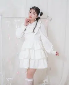Honey Cinnamon リボン付きドットチュールワンピース 本日のみ値下げ
