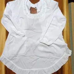 レース付き白色割烹着 日本製