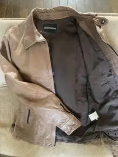 EMPORIO ARMANI ブラウンレザージャケット　【美品】