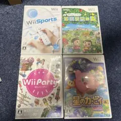 Wiiゲーム4本セット（Wiiスポーツ,Wiiパーティ,星のカービィ,街森）