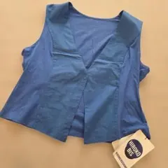 ヒロコビス ベスト 羽織 ブルー 青 春夏 リボン