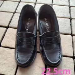 HARUTAKU ブラックレザー ローファー 22.5cm EEE