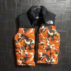 THE NORTH FACE ダウンベスト XL オレンジカモ