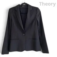 【美品】Theoryセオリー テーラードジャケットウール 定番 ブラック 2 M