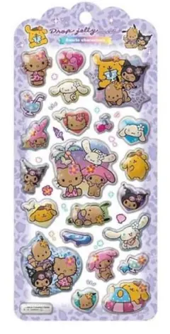 新品サンリオ　日焼けキティ　ドロップジェリーシール　日焼けクロミ　シナモンロール