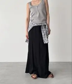【未使用に近い】Robert P. Miller パネルリブスカート ブラック