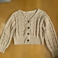 NICE CLAUP ナイスクラップ V字カーディガン　ブラウン　美品