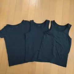 UNIQLO AIRism タンクトップ 120 ブラック 3枚セット