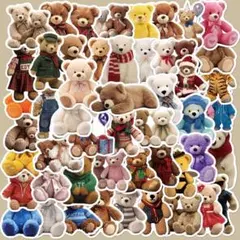 同捆sa le❣️可愛いくまステッカーフレークシールコラージュ素材シール50枚