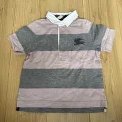 BURBERRY ポロシャツ 100A グレー/ピンク