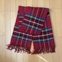 BACK NUMBER マフラー 赤 チェック