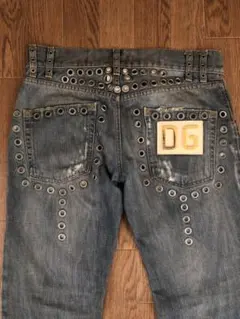 d.i.a.ダイヤ ゴールドペイントクラッシュデニムブーツカットデニム00s